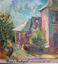 Arina's Backyard, Chicago, Oil on Canvas